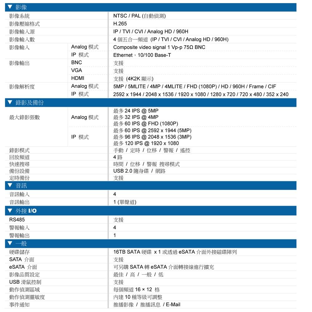 【紅海監控】AVTECH 陞泰 監視器 錄影 5MP 主機 4路 4音 H.265 1080P DVR 手機遠端 DVR-細節圖3