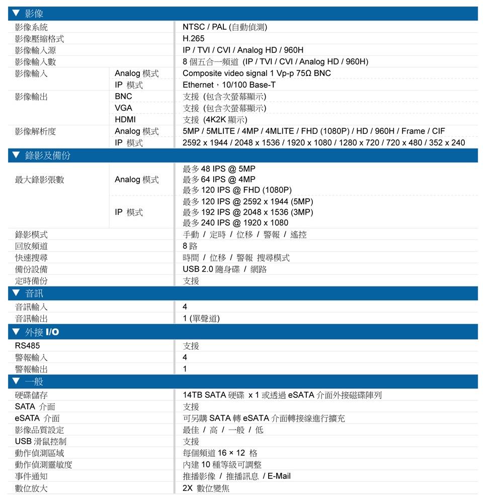 【紅海監控】台灣製 AVTECH 監視器 錄影 5MP 主機 8路 4音 H.265 500萬 DVR 手機遠端 AHD-細節圖3