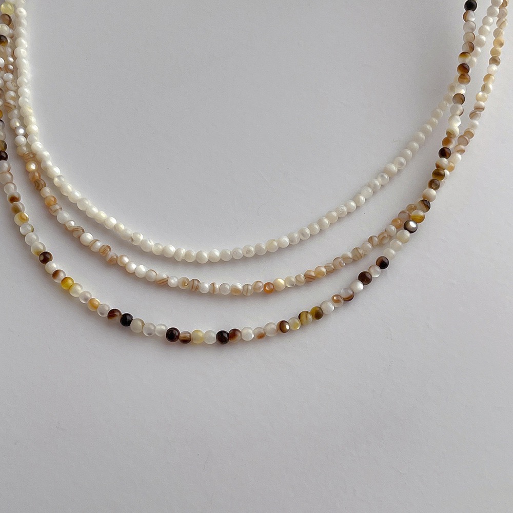 氣質優雅天然淡水貝殼 2mm 日常百搭高級手工鎖骨鏈-細節圖5