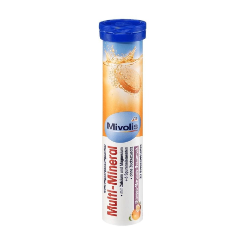 DM 德國 Mivolis 綜合維他命+礦物質 柳橙發泡錠 - 藍蓋 20錠 / DM (DM200) 可搭配40℃以下