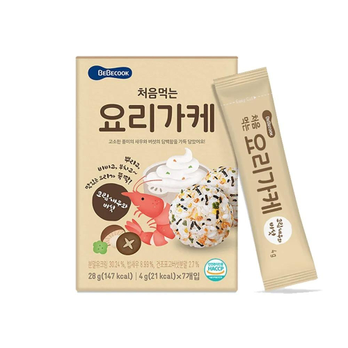 韓國 BEBECOOK 寶膳 初食拌飯香鬆-奶油香菇鮮蝦 4g x7 (BEC005)