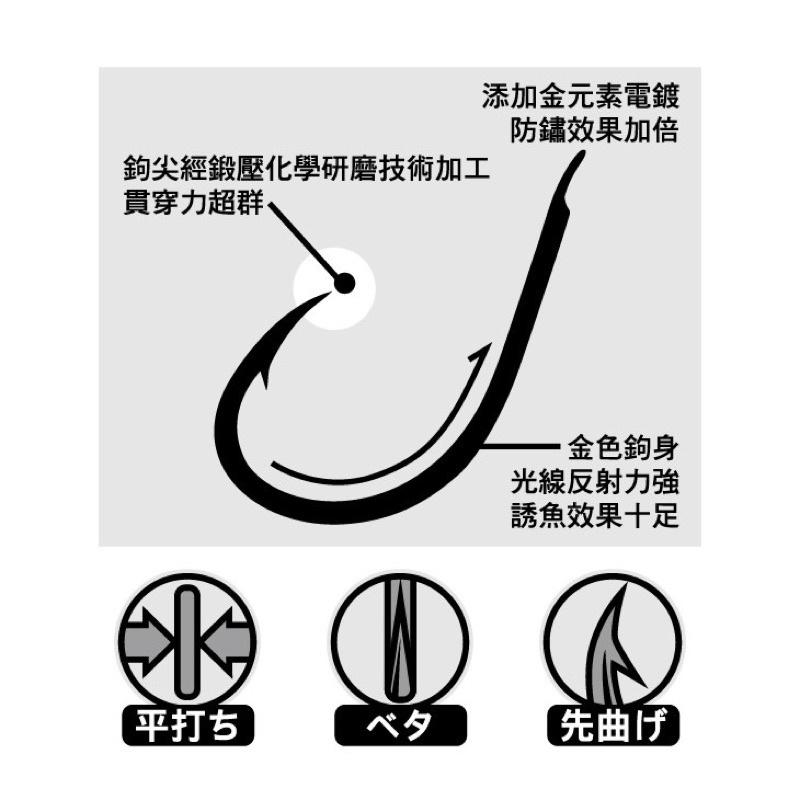 【 頭城東區釣具 】ZENIS 尾長海 魚鉤 鉤子 金鉤 鉤（有倒鉤）#2～6-細節圖3