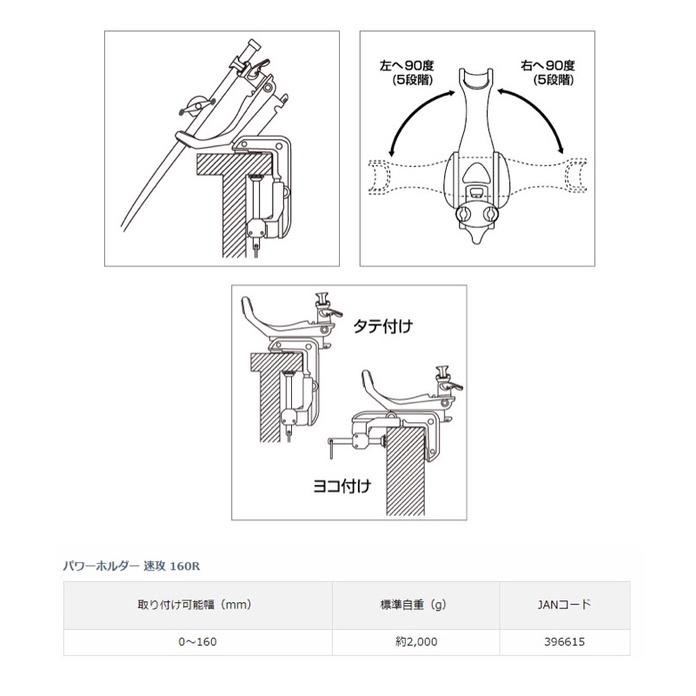 【 頭城東區釣具 】DAIWA パワーホルダー 速攻 160R 船竿架 日版 日本製-細節圖3