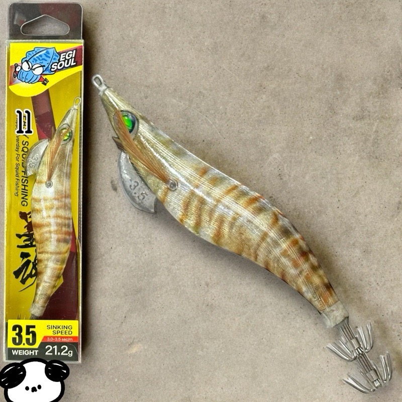 🎣🎣【 頭城東區釣具 】墨魂🔥買五送一🔥EASY SQUID FISHING 3.5寸 EGI 木蝦 21.2g-規格圖2