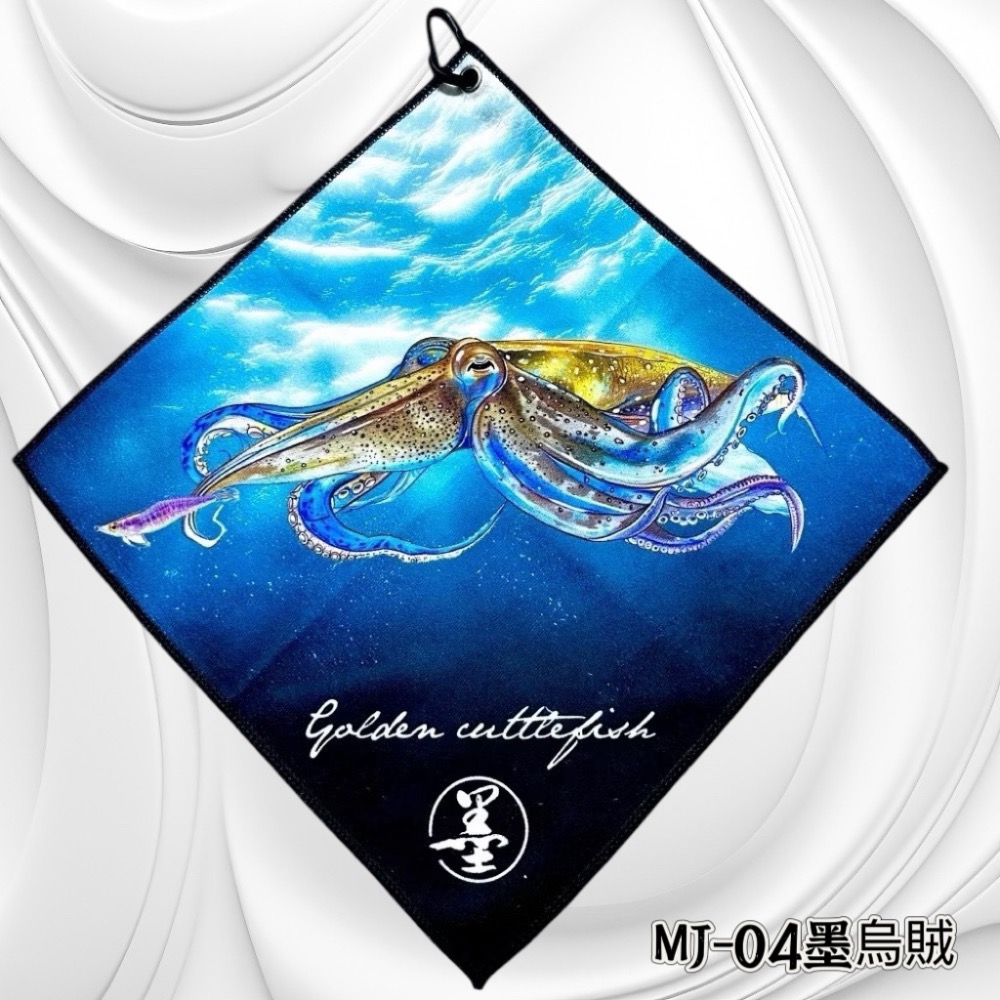 🎣🎣【 頭城東區釣具 】原創魚類造型 磯用擦手巾  30*30 正方形 超吸水材質-規格圖2
