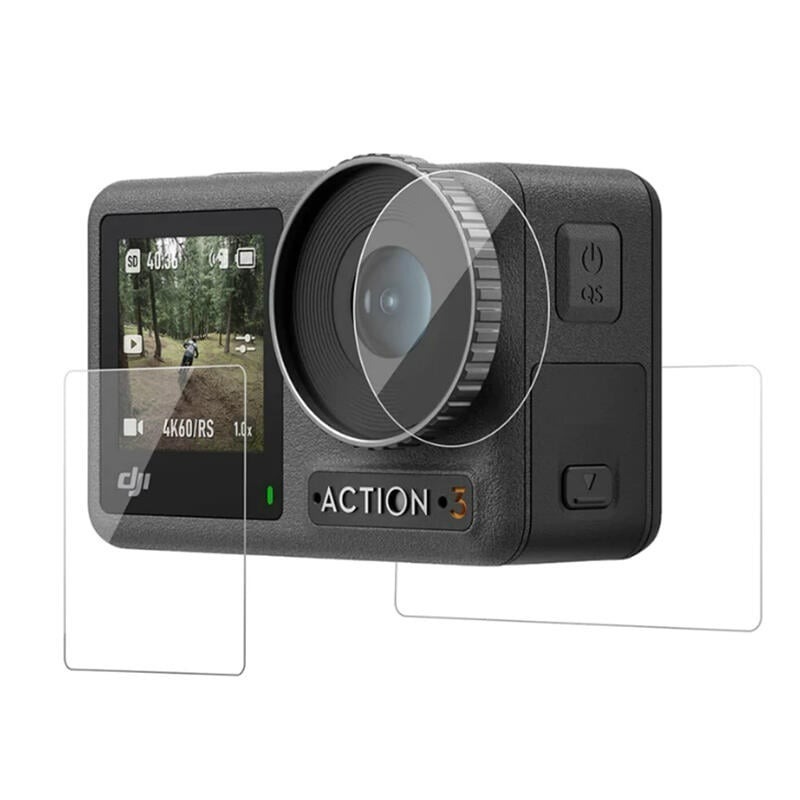 三重☆大人氣☆ Telesin DJI Action 3 前鏡頭 前螢幕 後螢幕 鋼化 玻璃 保護貼-細節圖3