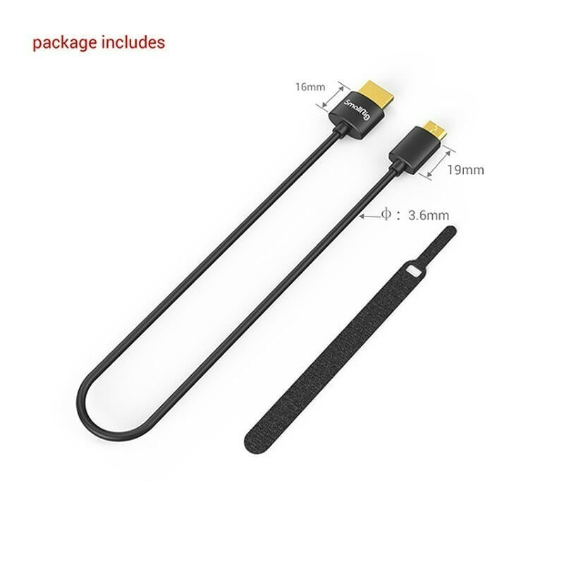 三重☆大人氣☆ SmallRig 3040 超薄 超軟 4K HDMI 電纜線 C至A 35cm-細節圖3