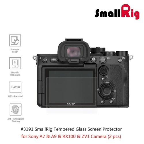 三重☆大人氣☆ SmallRig 3191 螢幕 保護貼 鋼化膜 (2入) for A7 A9 RX100 系列