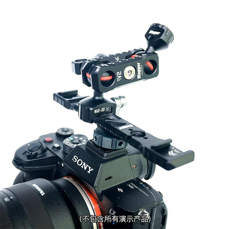 三重☆大人氣☆ Vlogger BU-01 雙頭多孔位 熱靴 擴充 支架 雙冷靴座 1/4 3/8 雙機 雙頭-細節圖5