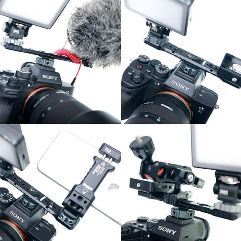 三重☆大人氣☆ Vlogger BU-01 雙頭多孔位 熱靴 擴充 支架 雙冷靴座 1/4 3/8 雙機 雙頭-細節圖7