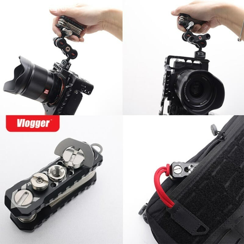 三重☆大人氣☆ Vlogger 曲齒鯊 攝影師 多功能 工具 折疊 螺絲刀 板手 螺絲起子 套裝-細節圖4