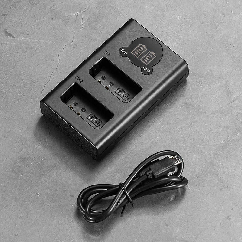 三重☆大人氣☆ Micro USB/ Type-C LCD顯示 USB 雙槽充電器 for BLN-1 (不含電池-細節圖2