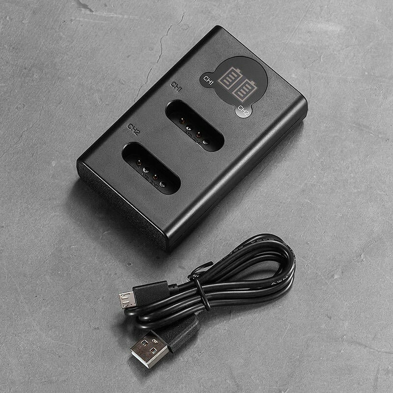 三重☆大人氣☆ Micro USB/ Type-C 雙用 LCD顯示 USB 雙槽充電器 for NP-BX1 BX1-細節圖2