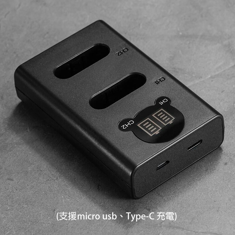 三重☆大人氣☆ Micro USB/ Type-C 雙用 LCD顯示 USB 雙槽充電器 for NP-BX1 BX1-細節圖3