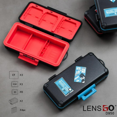 三重☆大人氣☆ LENSGO D950 工具箱型 記憶卡 保護盒 (3XQD+3CF+6SD) 每個390元