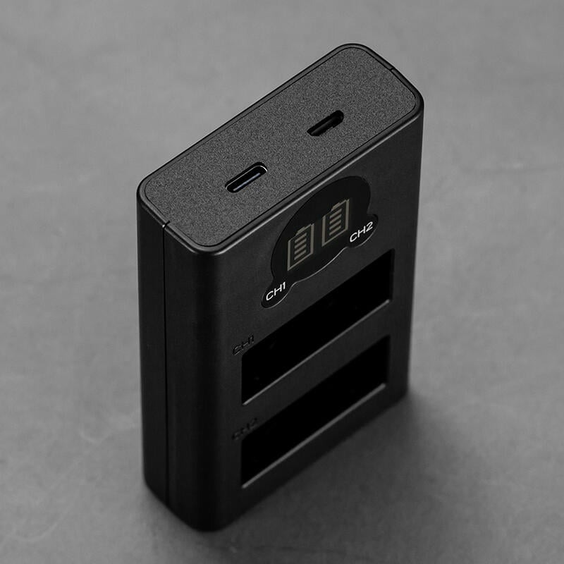 三重☆大人氣☆Micro USB / Type-C 雙用 LCD顯示 USB 雙槽充電器 for w126 (不含電池-細節圖3