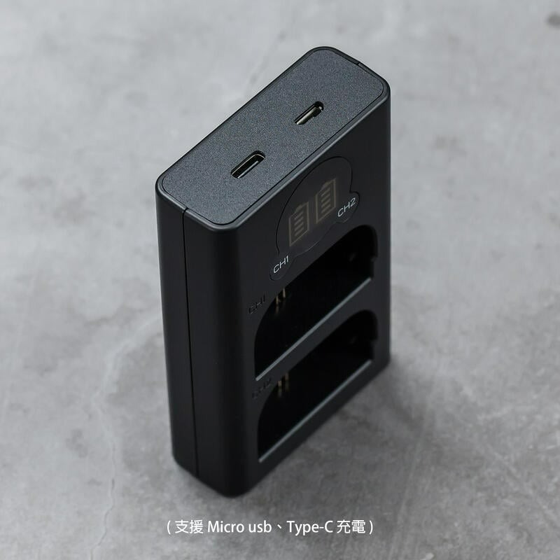 三重☆大人氣☆Micro USB / Type-C 雙用 LCD顯示 USB 雙槽充電器 for LP-E6-細節圖3