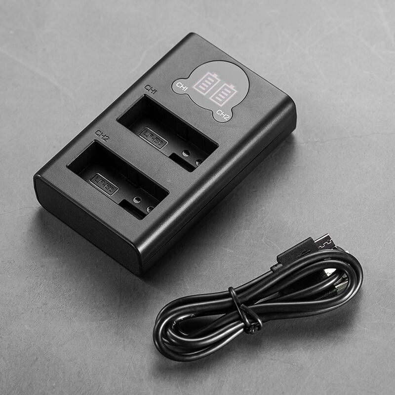 三重☆大人氣☆ Micro USB/ Type-C 雙用 LCD顯示 USB 雙槽充電器 for LP-E8-細節圖2