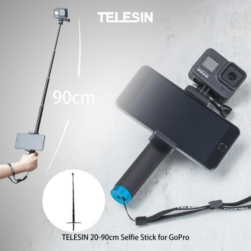 三重☆大人氣☆ Telesin 五段伸縮 自拍棒 腳架 for GoPro
