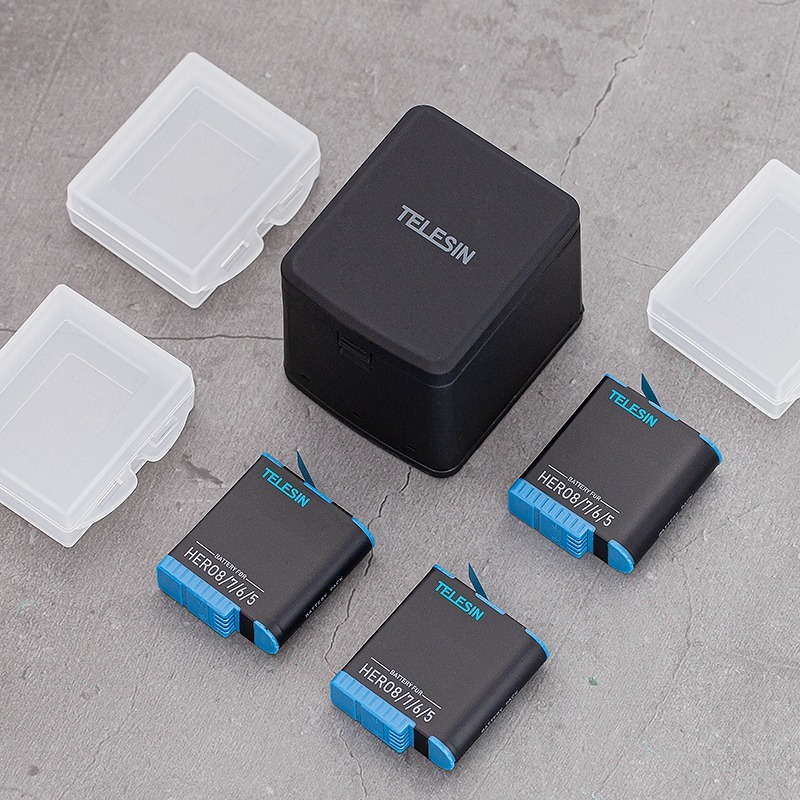 三重☆大人氣☆ TELESIN 副廠 GoPro HERO 5 6 7 8 收納盒 充電器-細節圖6