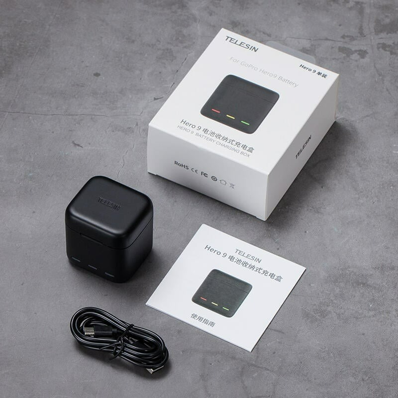 三重☆大人氣☆ 副廠配件 TELESIN Type-C 收納盒 充電器 for GoPro HERO 9 10-細節圖5