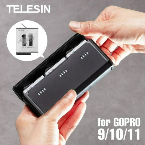 三重☆大人氣☆ TELESIN 泰訊 GoPro 9 10 11 口袋 三槽 收納盒 充電器 GP-HPK-011