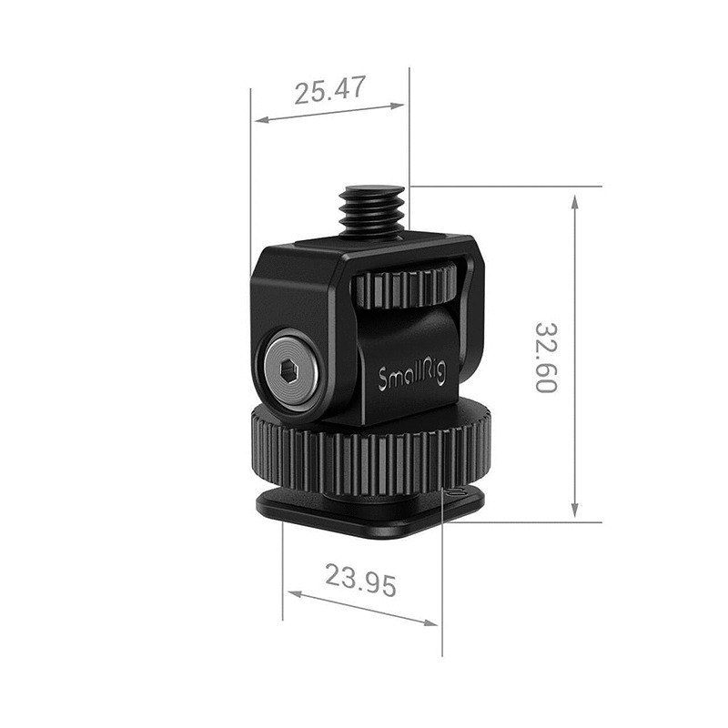 三重☆大人氣☆ SmallRig 3577 可調俯仰 冷靴 轉 1/4公 雲台 承重250g 迷你蝸牛雲台-細節圖5