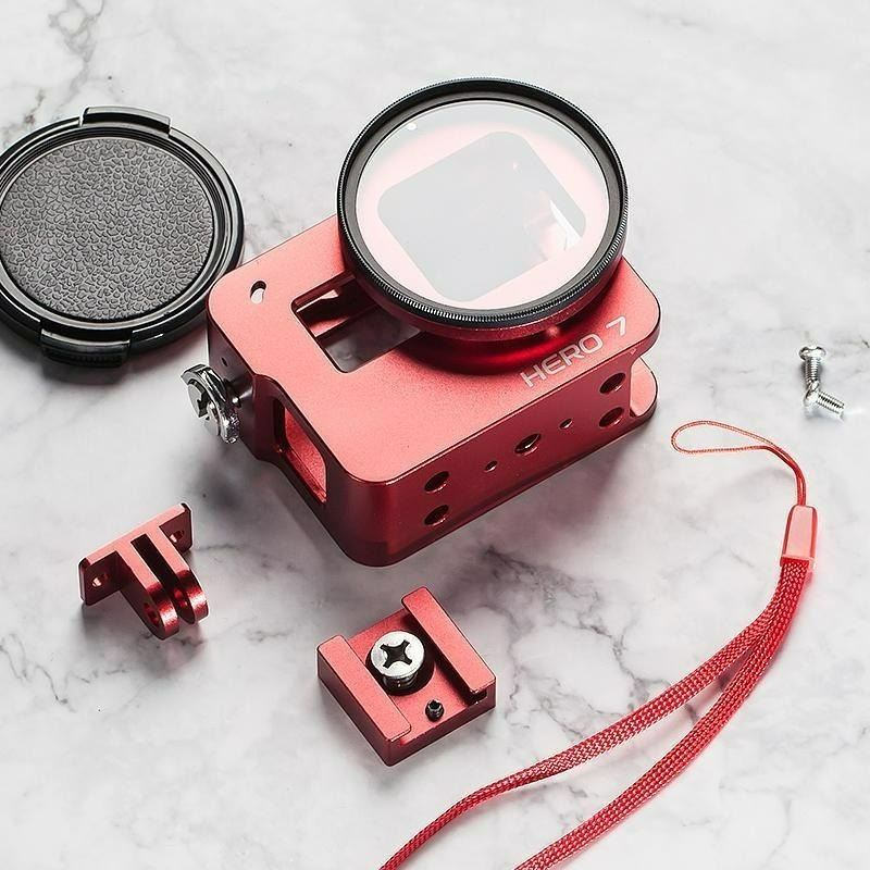 三重☆大人氣☆ 副廠 GoPro Hero 6 Hero 7 狗籠 鋁合金邊框保護殼 擴充架-細節圖4