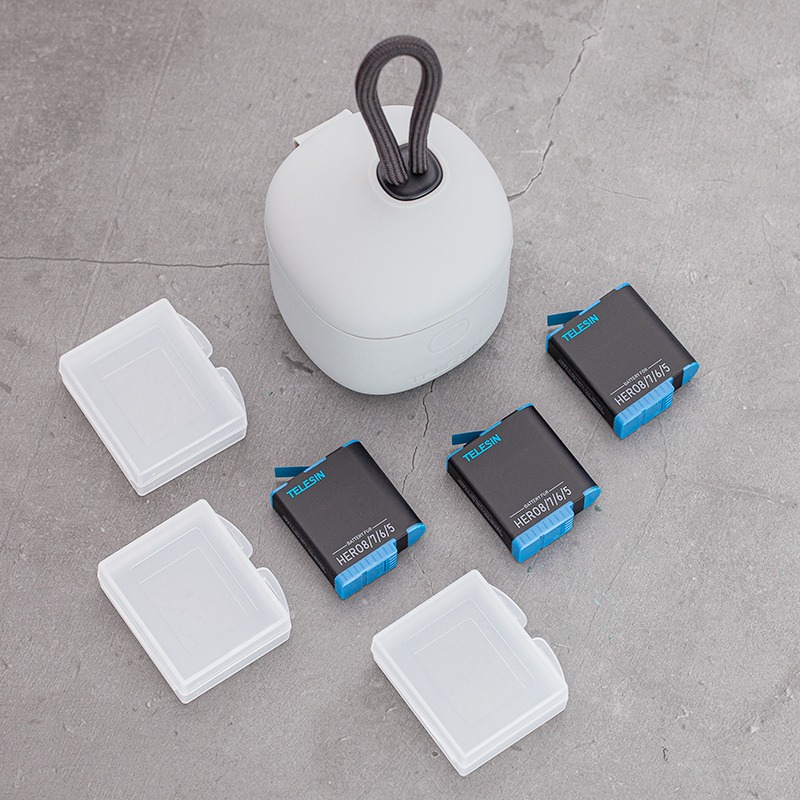 三重☆大人氣☆ TELESIN 副廠 GoPro HERO 6 7 8 可裝卡 附吊繩 收納盒 充電器-細節圖4