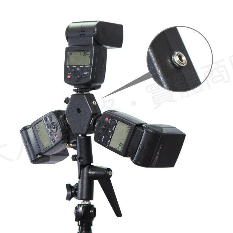 三重☆大人氣☆ SE-31 帶同步孔 三向 熱靴 閃光燈 燈座-細節圖2