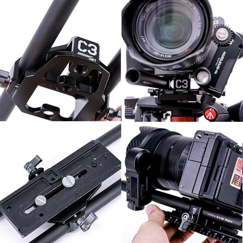 三重☆大人氣☆ Vlogger C3 15mm 雙桿夾 雙管夾-細節圖6