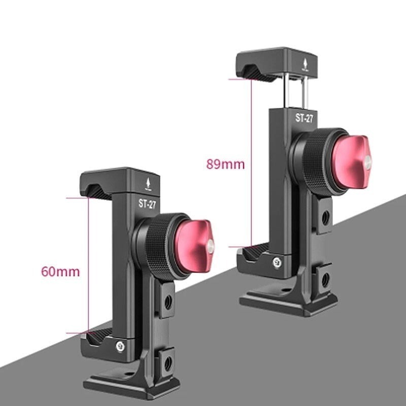 三重☆大人氣☆ Ulanzi ST-27 橫/直幅 鋁合金 手機夾 鋼鐵俠4代 冷靴 1/4螺孔 Arca 底板-細節圖5