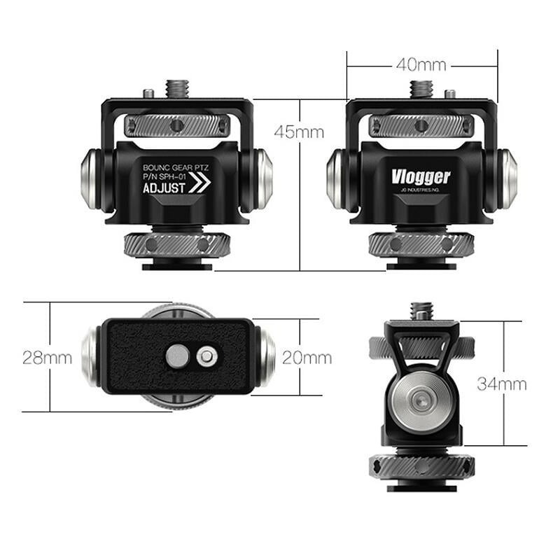 三重☆大人氣☆ Vlogger SPH-01 齒盤 蝸牛雲台 可調俯仰 旋轉 阻尼 螢幕雲台 螢幕架-細節圖5