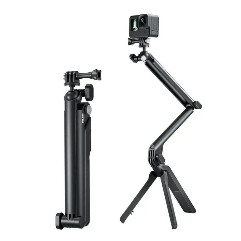 三重☆大人氣☆ TELESIN GoPro 三向 3-way 螳螂 自拍棒 三折 自拍桿 自拍棒-細節圖4