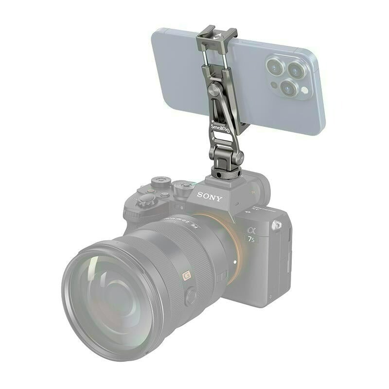 三重☆大人氣☆ SmallRig 3559 通用 雙冷靴 橫直幅 可調俯仰 手機夾 支架 手機架-細節圖7