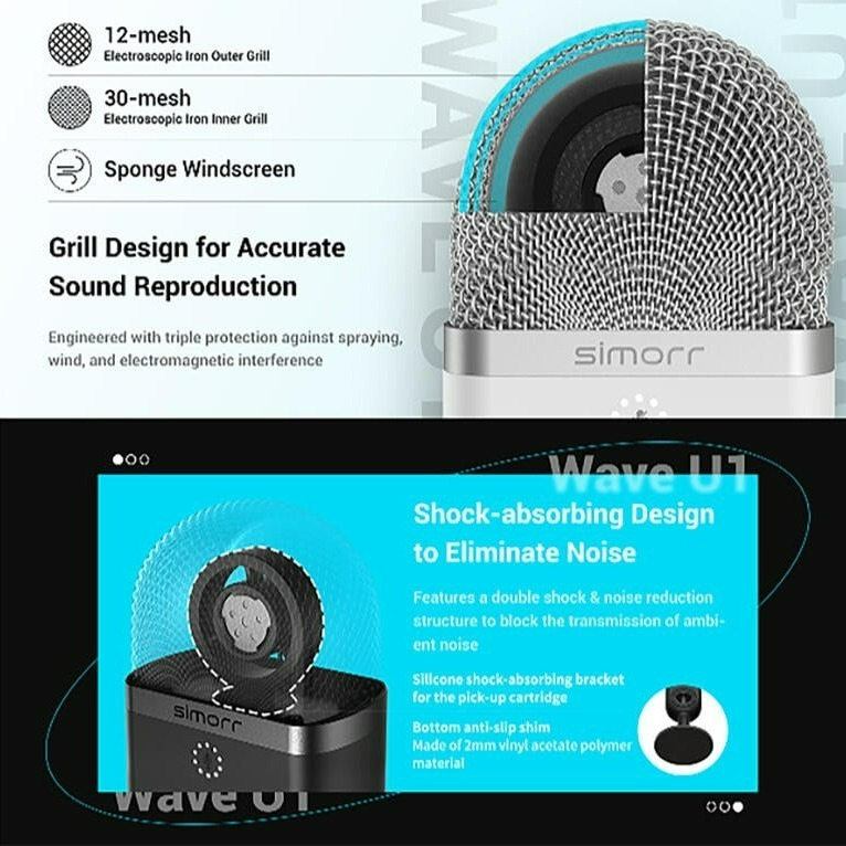 三重☆大人氣☆ SmallRig simorr 3492 Wave U1 USB 電容 麥克風-細節圖5