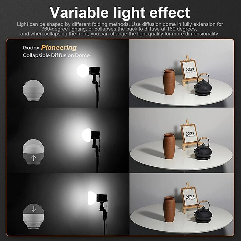 三重☆大人氣☆ Godox 神牛 ML-CD15 折疊式 矽膠 柔光球-細節圖4
