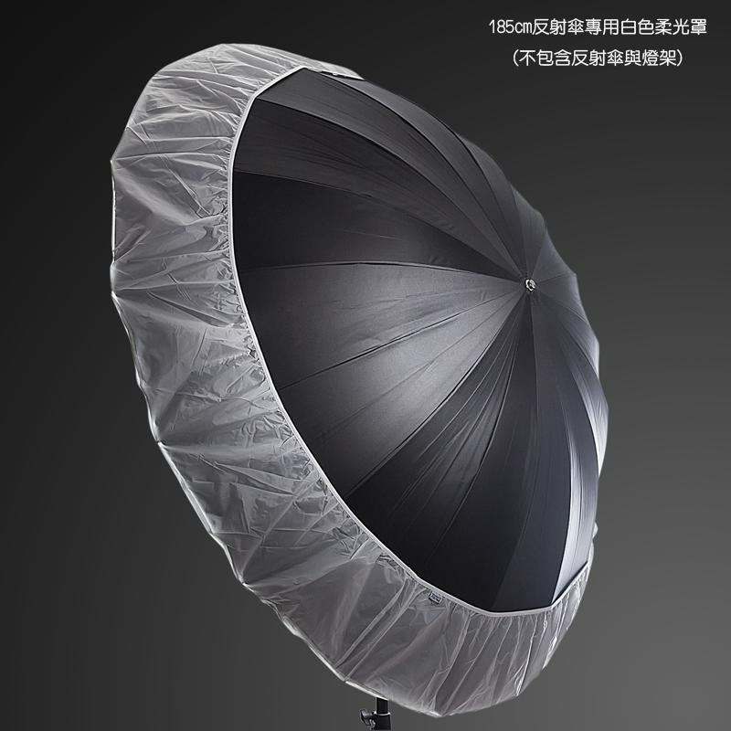 三重☆大人氣☆ 185cm 反射傘專用白色柔光罩 柔光布 (不包含圖中燈架、反射傘)-細節圖2