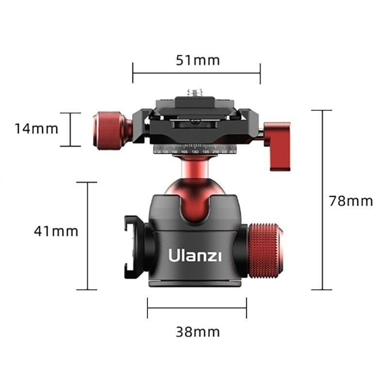 三重☆大人氣☆ Ulanzi U70 帶冷靴 金屬 全景 雲台 附 ARCA+PD 雙用 快拆板 U-70-細節圖5