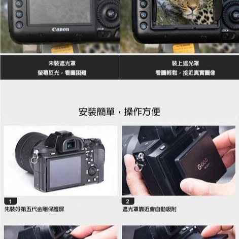 三重☆大人氣☆ 公司貨 GGS 第五代金鋼9H相機螢幕保護貼+磁吸遮光罩 for 77D-細節圖8