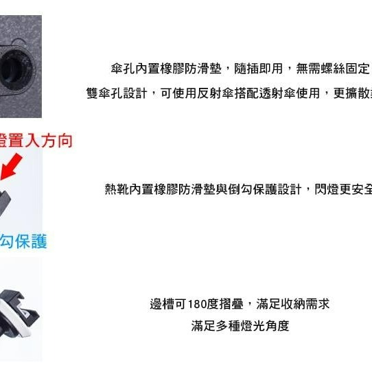 三重☆大人氣☆ 雙傘孔 可折疊 閃光燈 四向燈座-細節圖7