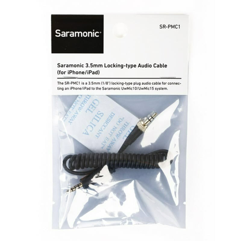 三重☆大人氣☆ 公司貨 Saramonic 楓笛 SR-PMC1 手機麥克風轉接線 TRRS公 轉 TRS公(帶鎖)-細節圖2