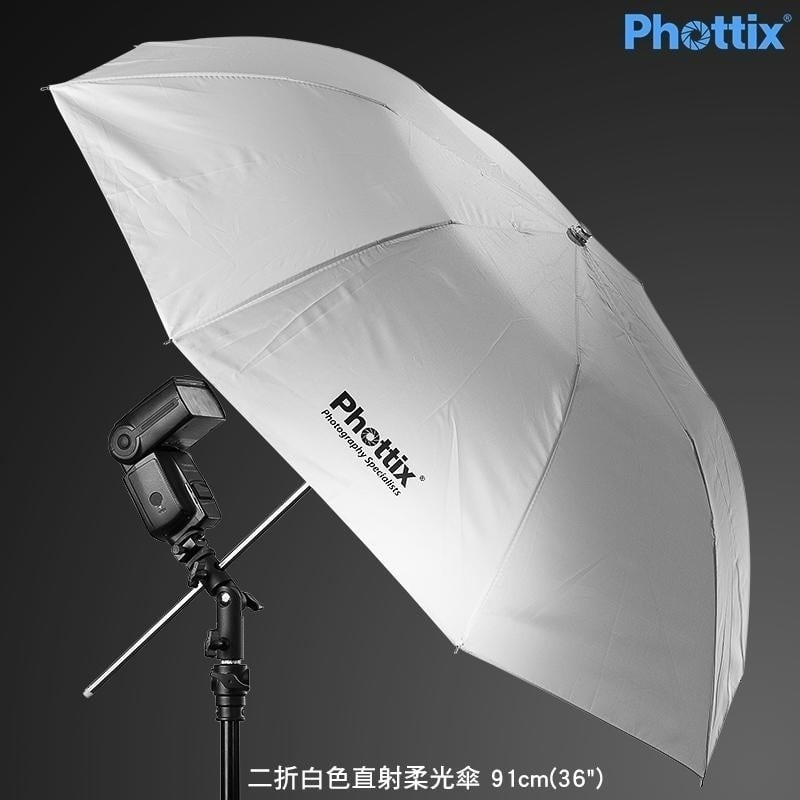 三重☆大人氣☆ 公司貨 Phottix Pro 91cm 二折 白色 直射 柔光傘 透射傘-細節圖2