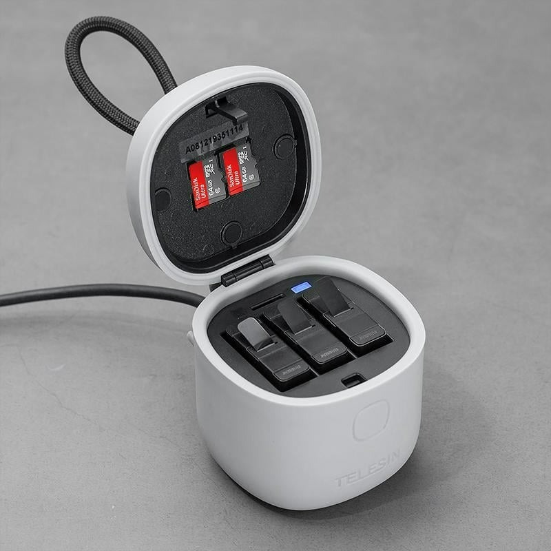 三重☆大人氣☆TELESIN 副廠 GoPro HERO 6 7 8 附吊繩 收納盒 充電器+全解碼副廠電池x1-細節圖3