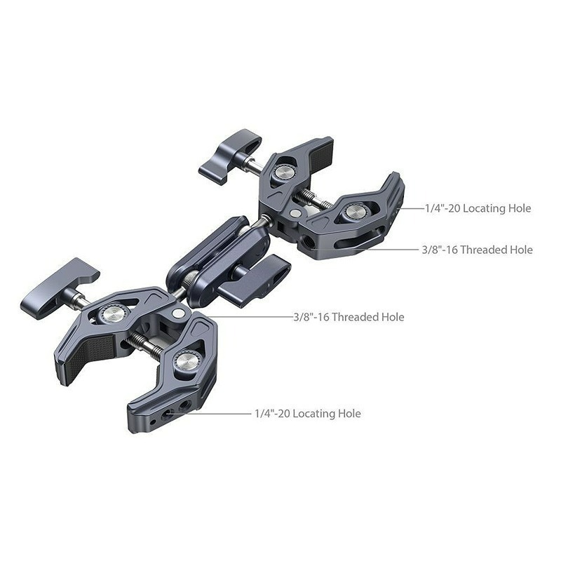 三重☆大人氣☆ SmallRig 4103 B 多功能 鋁合金 雙頭 大力夾 大力夾 蟹型鉗 蟹鉗夾-細節圖2
