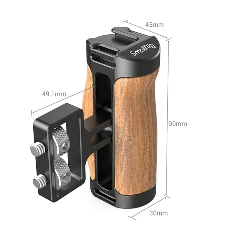 三重☆大人氣☆ SmallRig 2913 雙 1/4 專業 木質 小型 把手 提籠 手把 握把 1/4＂-20 螺牙-細節圖2