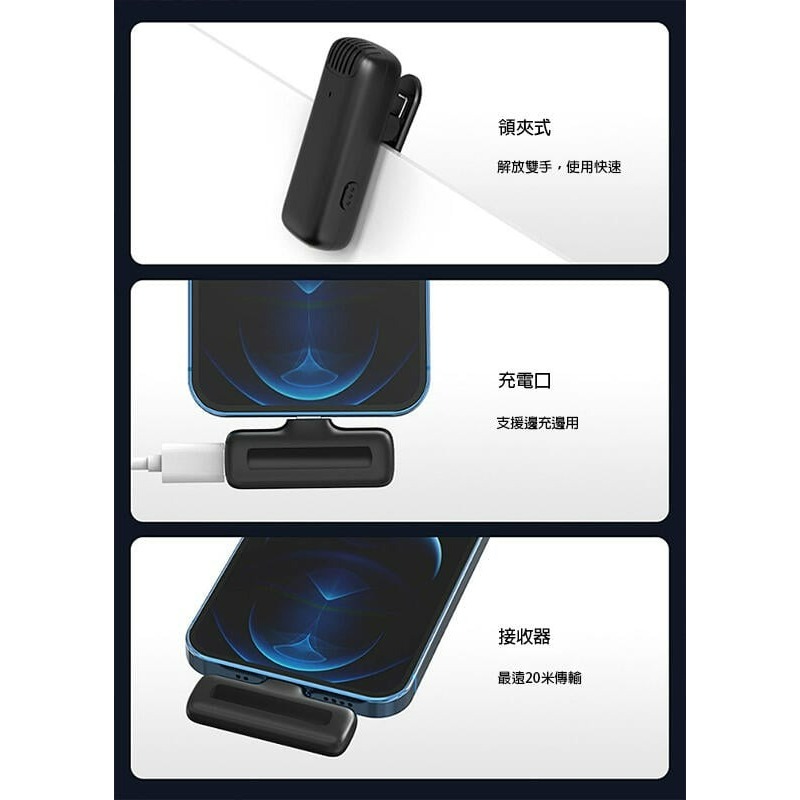 三重☆大人氣☆ Ulanzi J12 1對2 無線 領夾式 全指向 麥克風-細節圖6