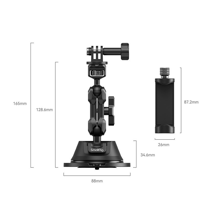 三重☆大人氣☆ SmallRig 4275 運動相機 手機用 便攜式 強力吸盤 安裝 支撐套件 SC-1K-細節圖3