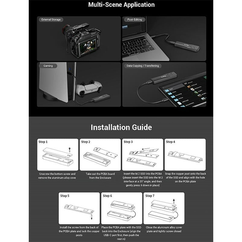 三重☆大人氣☆ SmallRig 3479 M.2 SSD 機箱 轉換器 SD-01 (無包含SSD)-細節圖4