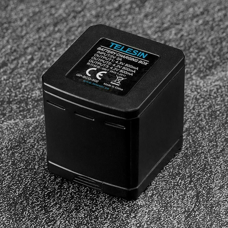 三重☆大人氣☆ TELESIN 副廠 GoPro HERO 6 7 8 收納盒 充電器 + 副廠電池x3-細節圖4